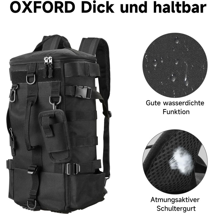 Рибальські сумки Сумка для зберігання рибальських снастей, сумка через плече Рибальське спорядження, зберігання вудок, сумка для інструментів для риболовлі Походи Полювання Кемпінг Чорний