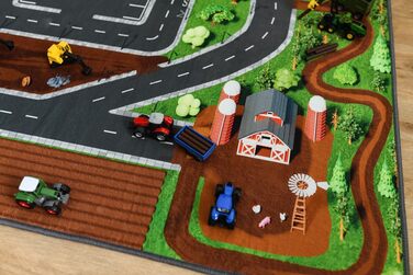 Дитячий ігровий килим дорога і машина (300x200 см) - миється, нековзний і сертифікований OEKOTEX - килим для дитячої кімнати хлопч