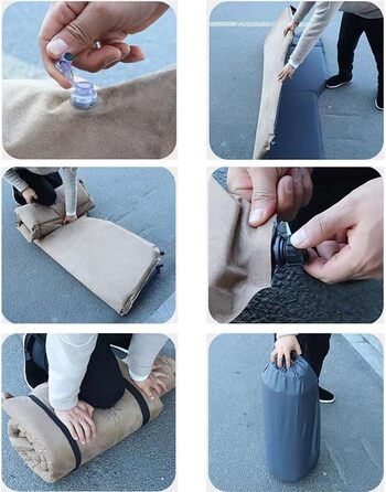 Автомобільний надувний матрац для Audi A1 A3 A4 A5 A6 A7 A8 A4L A6L Q2 Q3 Q5 Q7, портативний потовщений надувний матрац для багажника заднього сидіння, аксесуар для подорожей та кемпінгу, C-коричневий