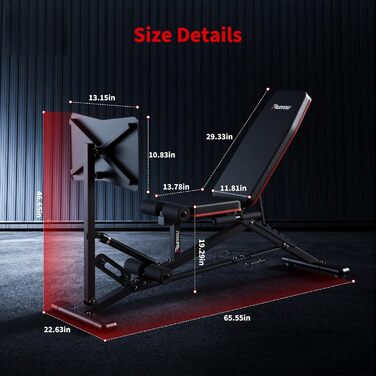 Жим ногами для домашнього використання, максимум 550 кг, лава для штанги з 9 регульованими положеннями спинки (включаючи 90) та місцем для зберігання штанги, регульована лава для тренажерів для жиму ногами, чорний колір