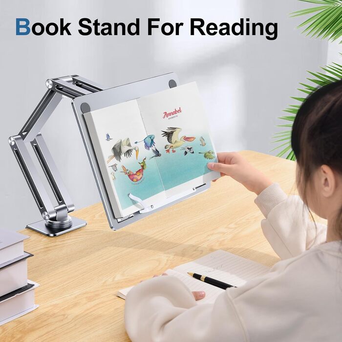 Тримач для ноутбука з поворотним механізмом на 360, алюмінієва підставка для ноутбука на стіл, регульована, складна підставка/тримач для ноутбуків та планшетів 10-16 дюймів, сріблястий