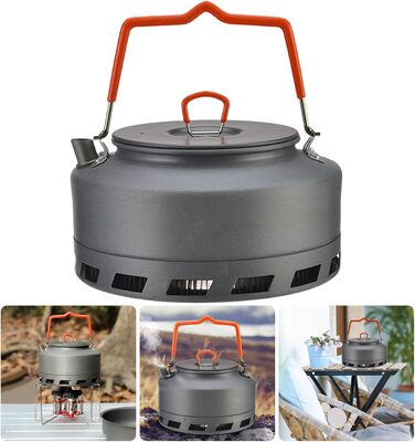 Портативний кемпінговий чайник, алюмінієвий сплав, кемпінгові кавники, свистячий чайник для кип&39ятіння, кавоварка, портативна заміна для подорожей 1,6 л