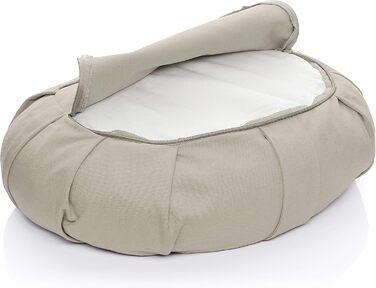 Подушка для йоги BODYMATE Half Moon, 42 см завдовжки, 30 см завширшки та 15 см заввишки, з наповнювачем з гречаної лушпиння Чохол, який можна прати в пральній машині, виготовлений зі 100 надтовстої бавовни Подушка для медитації Подушка сидіння, світло-сір