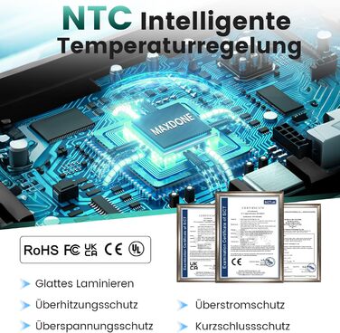 Ламінатор A3 - 5-в-1 ламінатор з ламінувальними пакетами для A3/A4/A5/A6, комплект для гарячого та холодного ламінування з різаком для паперу та закруглювачем кутів для дому, офісу, школи та фотографій - 5-в-1 ламінатор A3