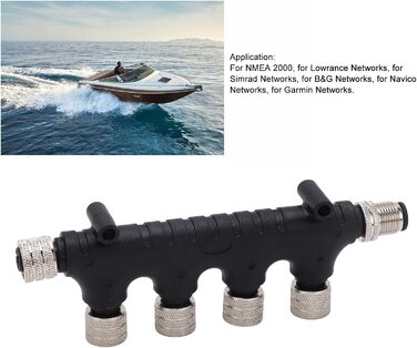 Багатопортовий Т-конектор NMEA 2000, 4-портовий багатопортовий Т-конектор NMEA 2000, 5-контактний магістральний кабель, 4-портовий багатопортовий T-кінцевий термінал для lowrance мереж