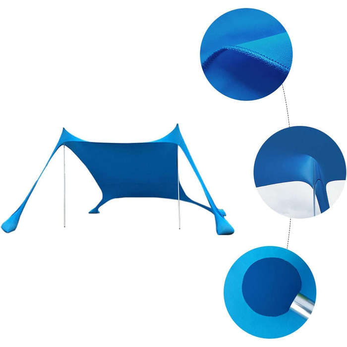 Тіньовий намет - 210 x 150 x 170 см Пляжний намет Пляжний намет з мішком з піском Сонячний намет Захист від сонця з мішком з піском Якоря для пляжного пікніка Риболовлі Кемпінгу