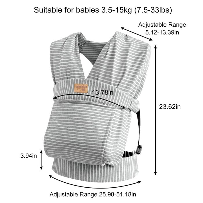 Переноска для новонароджених від народження Extra Soft, Front Carrier Ergonomic (Striped Grey)