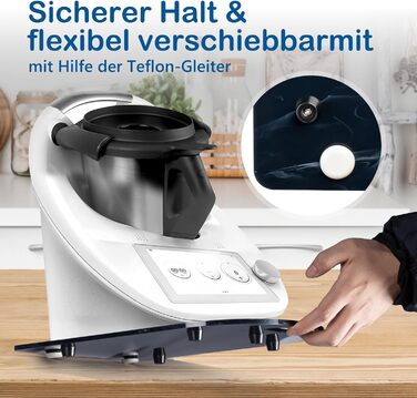 Розсувна дошка Achkey для Thermomix TM6 TM5 Високоякісні тефлонові ковзання без зусиль і надійна підставка Малюнок Художня хмара