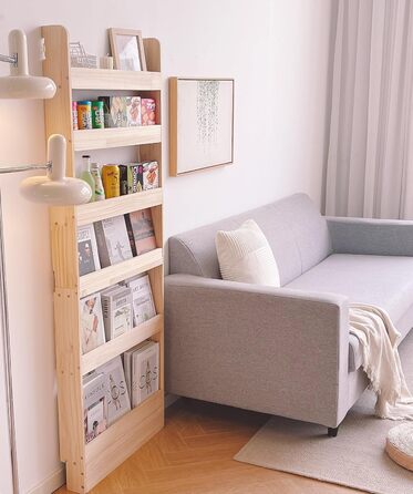 Книжкова полиця Heehee з масиву дерева, органайзер для книг, зберігання іграшок, настінна книжкова полиця для дітей та дорослих (ширина 80 см)