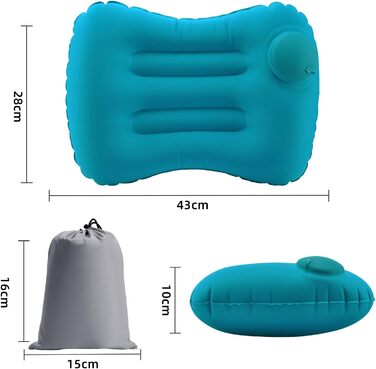 2 Pieces Made of Cooler Fabric Lightweight Travel Pillow for Outdoor, Hiking Pillow, Blue 43 x 28 cm, 2 Pieces Made of Cooler Fabric Lightweight Travel Pillow for Outdoor, Hiking Pillow, Blue 43 x 28 cm