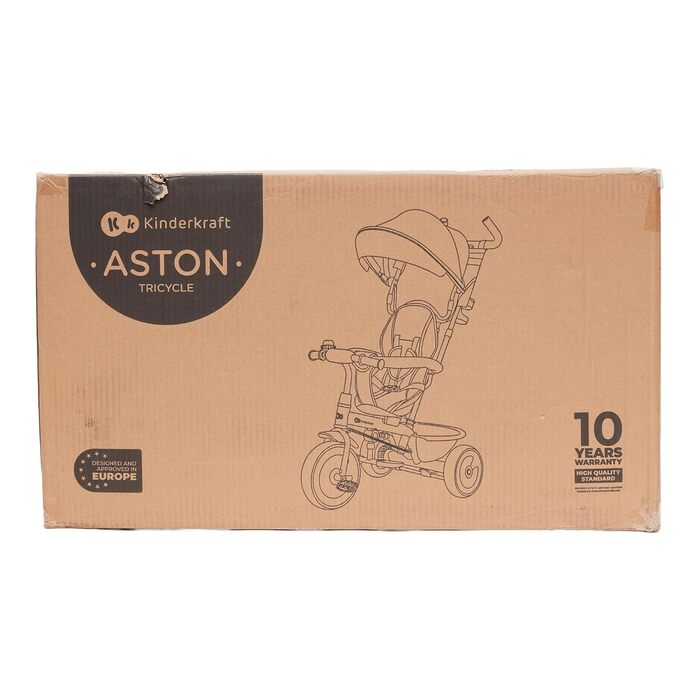 Триколісний велосипед Kinderkraft ASTON від 9 місяців до 25 кг, дитячий триколісний велосипед з ручкою, сидіння повертається впере