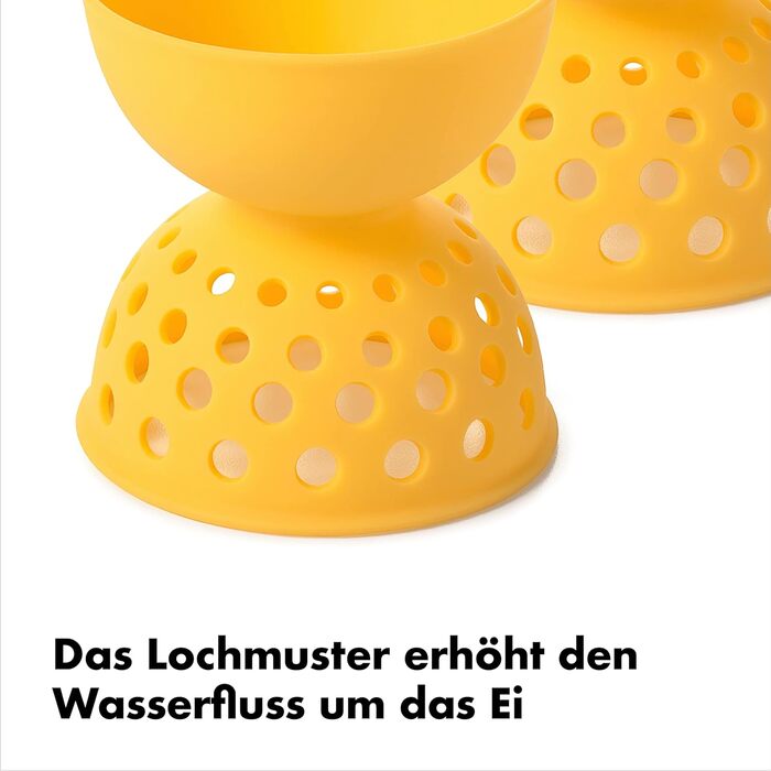 Набір OXO Good Grips Egg Poacher з 2 частин з силікону без BPA, жовтий - ідеально припущені яйця для тостів з авокадо та інший наб
