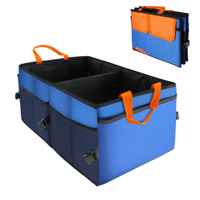 Преміум сумка для багажника авто, практичний органайзер з міцного оксфорду 600D, водонепроникна, з антиковзким покриттям та ручками. Компактна сумка-бокс для автомобіля, кемпінгу та зберігання речей (36л)