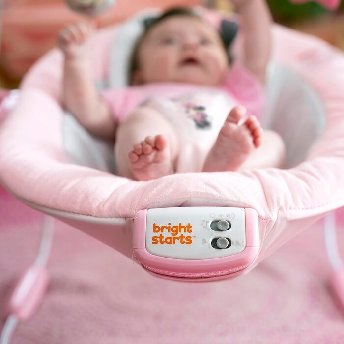 Яскраві старти, Disney Baby, Вінні-Пух-гойдалка з вібраціями, автоматичне вимкнення, мелодії, регулювання гучності, знімний підголівник і ігрова арка (Мінні Маус)