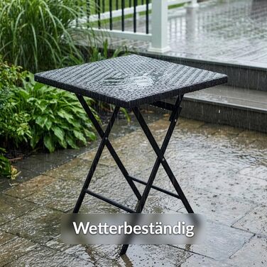 Складаний садовий стіл, пластик, 180x75 см - Буфетний стіл з ручкою для перенесення - Складаний стіл для саду, патіо та балкону - Туристичний стіл на 6 осіб (Кобе)