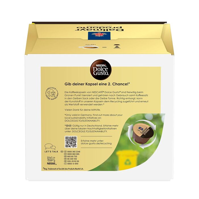 Кавові капсули NESCAF DOLCE GUSTO DALLMAYR prodomo, упаковка з 3 шт. (3 x 30 капсул)