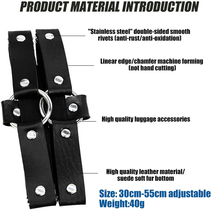 Стрічки для стегон comeondear, шкіра PU, чорні, регульовані, 2 шт.