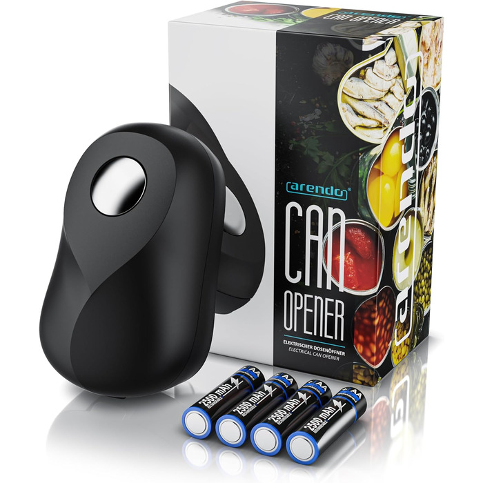 Електричний відкривач для банок, відкривачка для консервних банок з функцією старт і стоп, гладкі краї, кухонний гаджет для всіх розмірів банок, безпечний відкривач для банок, зручний для рук ідеально підходить для людей з артритом