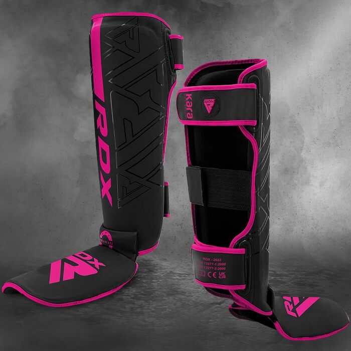 Щитки для гомілок RDX для кікбоксингу, бойових мистецтв, тренувань з муай-тай, шкіряні щитки для тайського боксу Maya Hide, захисні накладки для спарингу, боксу, крав-мага, ММА, карате, тхеквондо, рожеві, XL