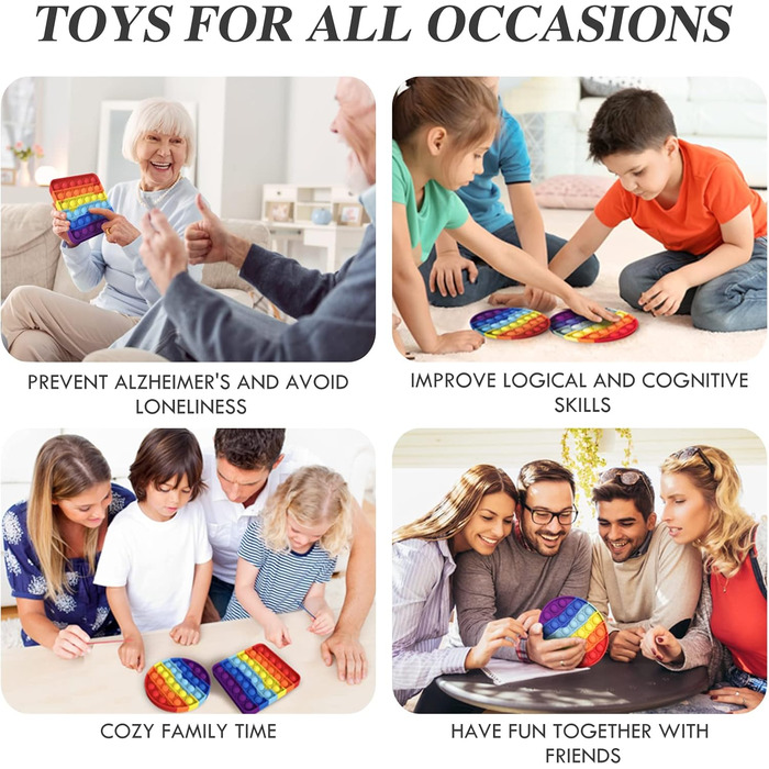 Аутизм потребує іграшок, що знижують тиск Веселкова вечірка надає перевагу Дитячому дню народження, 2Pcs Poppit Pop Fidget It Toy