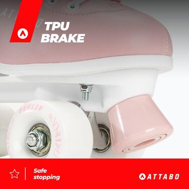 Жіночі роликові ковзани ATTABO Serena, розмір 36-41 EU, регульований розмір, алюмінієві ковзани ABEC-3, шкіряний верх, захист пальців, безпечне гальмування, точна посадка, колеса 82A, 39