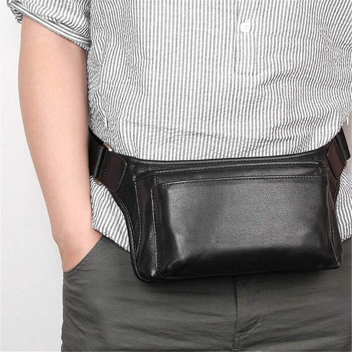 Велосипедна сумка для подорожей на талії модний поясний мішок, старовинна сумка з натуральної шкіри на поясі / регульований поясни