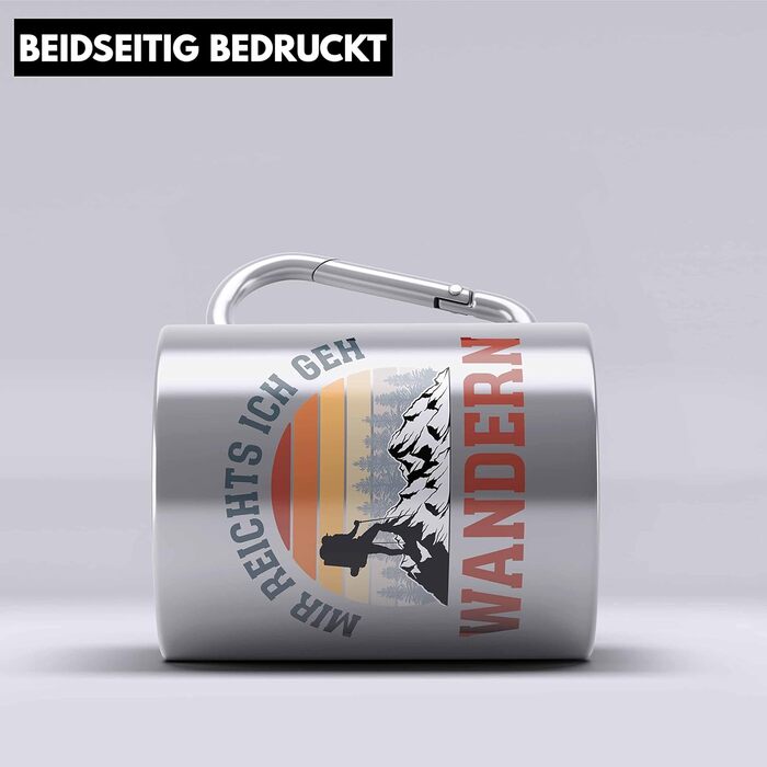 Тренд - З мене досить, я йду в похід Кухоль з нержавіючої сталі з карабіном, подарунок, карабін, кухоль з нержавіючої сталі, карабін, кухоль для кави з нержавіючої сталі для походу, кумедний вислів (срібний)