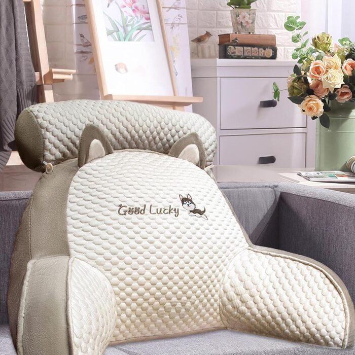 Мила подушка для сидіння KSHSAA, подушка для читання, подушка для підтримки спини, диван з підлокітником, спинка для ліжка для відпочинку, перегляду, гри, зі знімним дизайном типу A, Хаскі, велика, 705025 см