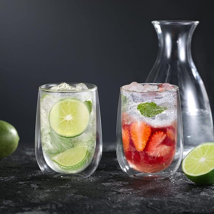 Мл Подвійні стінки Latte Macchiato Набір чашок для кави з боросилікатного скла Скляний набір 2 кавових скляних скляних склянок для