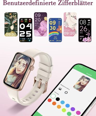 Жіночий смарт-годинник для фітнесу, тонкий фітнес-трекер, крокомір, з монітором серцевого ритму, вимірюванням SpO2, моніторингом сну, маленьким водонепроникним IP68 смарт-годинником, спортивним годинником для Android iOS, телефону Polarsterngold