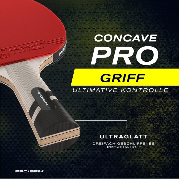 Професійна ракетка для настільного тенісу PRO SPIN карбонова червона