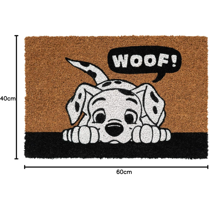 Килимок для дверей Grupo Erik Coconut Mat Disney 101 Dalmatians - Килимок для бруду 40x60 см - Забавний килимок для дверей - Килимок для дверей для дому Disney Подарунки 101 Dalmatians