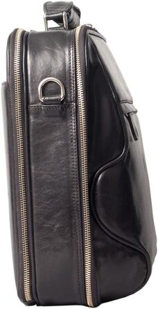 Італійська розкішна шкіряна сумка для ноутбука Volterra в чорному кольорі