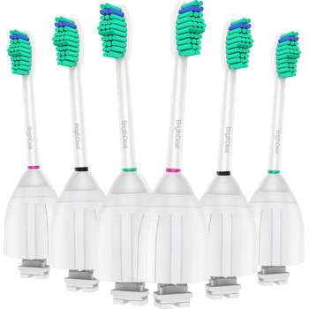 Змінні насадки для щітки BrightDeal, сумісні із зубною щіткою Philips Sonicare E-Series Elite Essence Advance CleanCare Xtreme HX7022/66 (6 шт. )