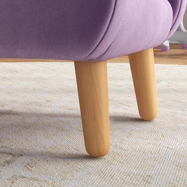 Дитяче крісло ZONEKIZ Дитяче крісло з підлокітником, дерев&39яний каркас, оксамит, ніжки ПП, форма хмари, для 1,5-3 років - фіолетове