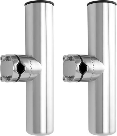 Тримачі для вудок QWORK, 2 шт., поворотні на 360 - нержавіюча сталь 304 - кріпляться до рейок 1925 мм - для риболовлі на човнах та яхтах