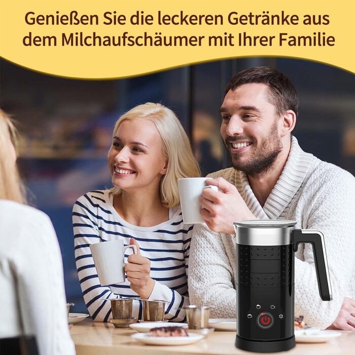 Піноутворювач для молока електричний 4 в 1 - автоматичний піноутворювач для молока 300 мл великої місткості безшумний для гарячого