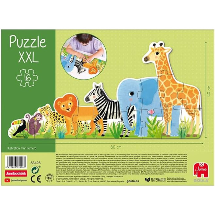 Пазл XXL&39 - Джунглі, від малого до великого, від 2 років, 53426 - &39