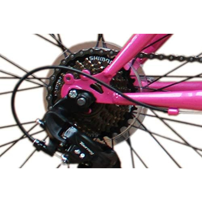 Гірський велосипед Talson 24 дюйми для дівчаток з ліхтарями та 21-швидкісною коробкою передач Shimano, рожевий