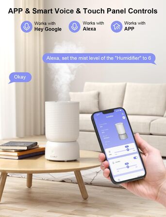 Зволожувач повітря CLEVAST, ультразвуковий зволожувач повітря з верхнім заповненням 3 л Cool Mist безшумний, зволожувач повітря дл