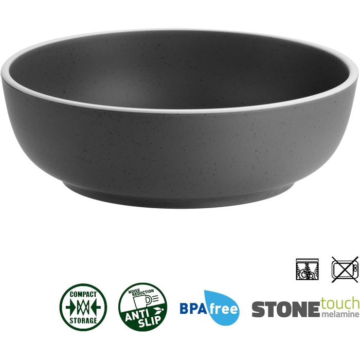 Набір меламінового посуду для кемпінгу 12 предметів - Тарілки та миски для 2-4 осіб DOLOMIT Midday - Штабелюється, стійкий до подряпин Midday, 12 предметів