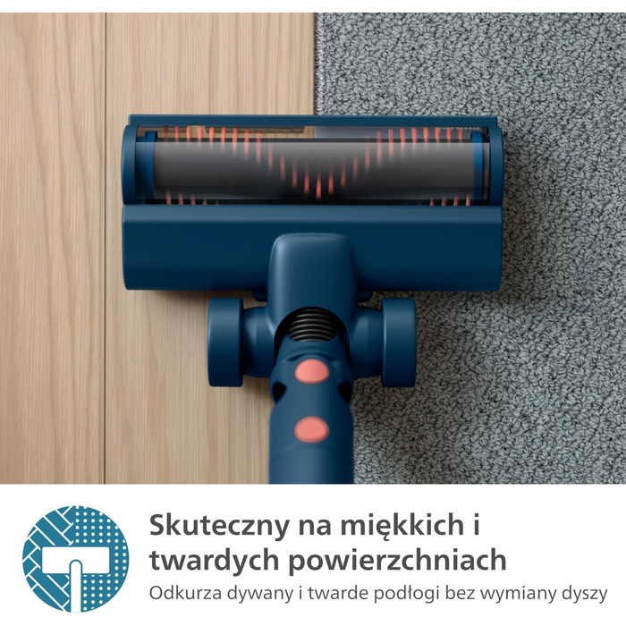 Акумуляторний пилосос Philips серії 5000, для м'яких і твердих підлог, дерев'яних підлог, міні-турбощітка для шерсті домашніх твар