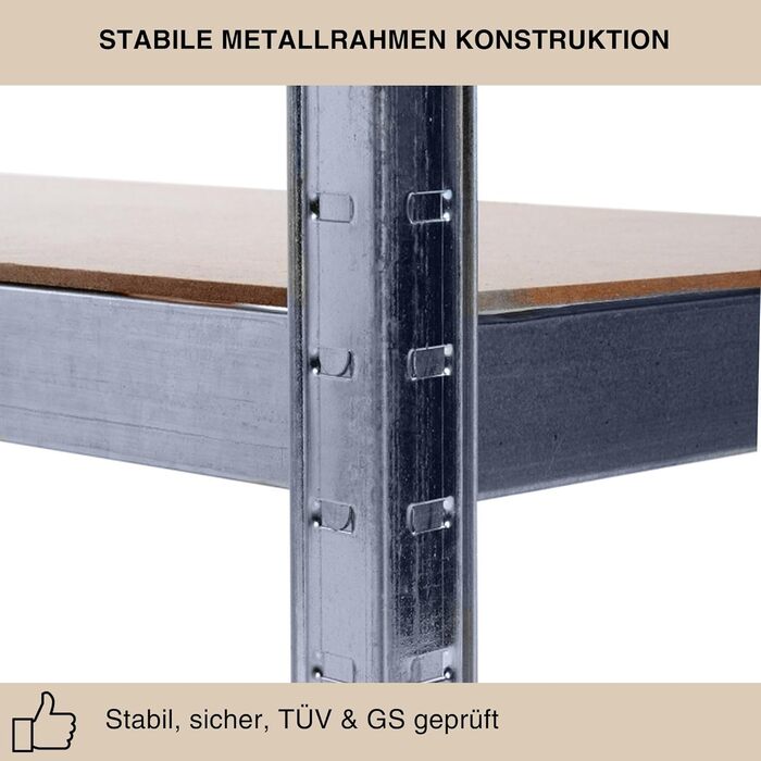 Подвійний надміцний стелаж Grafner XXL з 10 полицями з МДФ, максимальне навантаження 1750 кг, сертифікований TV/GS, закруглені кути, 180x180x40 см, безболтовий стелаж Twin Pack, стелаж для зберігання, стелаж для підвалу