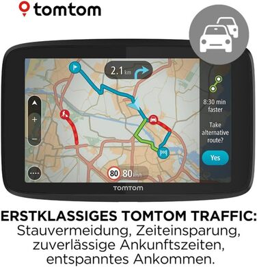 Навігаційний пристрій TomTom GO Essential з 5-дюймовим екраном, уникнення заторів завдяки TomTom Traffic, оновлення карт для Європи, оновлення через Wi-Fi (відновлений) 5-дюймовий відновлений
