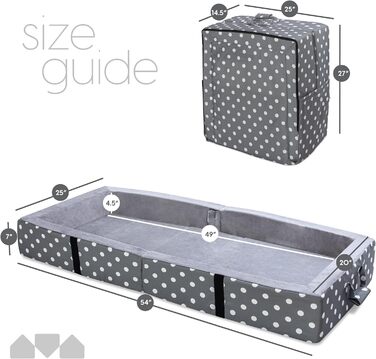 Ліжко Milliard Rice з матрацом і захистом від випадіння, ліжечко для немовлят і дітей - компактне, складне і практичне для подорож