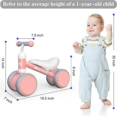 Дитячий баланс велосипед від 1 року баланс велосипед іграшка з 4 колесами для 10-24 місяців дитини, перший баланс велосипед для хл
