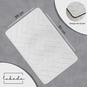 Килимок для ванної з ефектом каменю, швидковисихаючий Килимок для ванної кімнати 60x39 см Нековзний килимок для душу Поглинаючий килимок для ванної Килимок для зливу води Килимок для ванної кімнати сірого кольору для ванної кімнати та душу