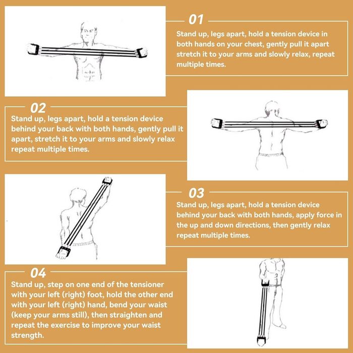 Еспандер для грудей, 60 см/23,6 дюйма з дерев&39яною ручкою для йоги, знімний пружинний еспандер для грудей, пружинний тренажер для м&39язів, тренажер для тренувань, стрічки опору для фітнесу, силових тренувань на грудях та руках