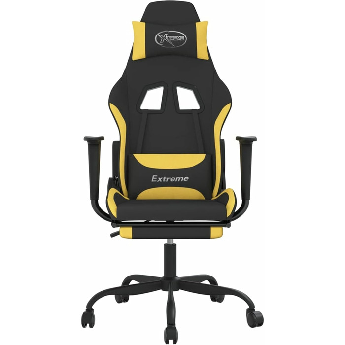 Ігрове крісло з підставкою для ніг, крісло для ПК, ігрове крісло, крісло для геймерів, крісла для домашнього офісу, крісла для ігор, крісло для Playstation, комп&39ютерне крісло, чорно-жовта тканина