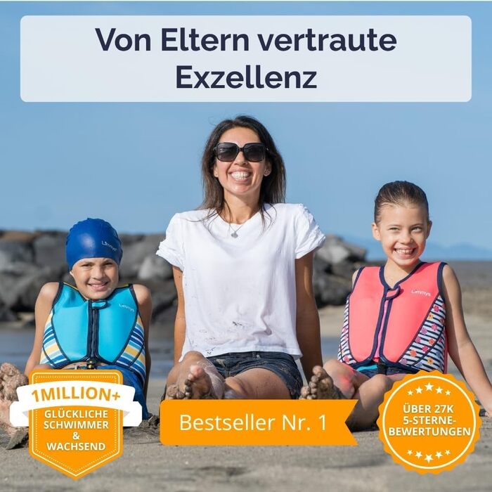 Дитячий рятувальний жилет Limmy&39s плавальний жилет з регульованою плавучістю, сертифікований CE, переможець тестів на Vergleich.de, мякий неопреновий комфорт, безпечна та міцна конструкція, з сумкою для перенесення, розмір S, рожева квітка